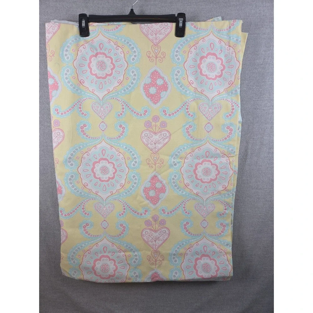 Pottery Barn Kids Claudia Medallion Blackout Curtain Drape Set 44x63 Yellow